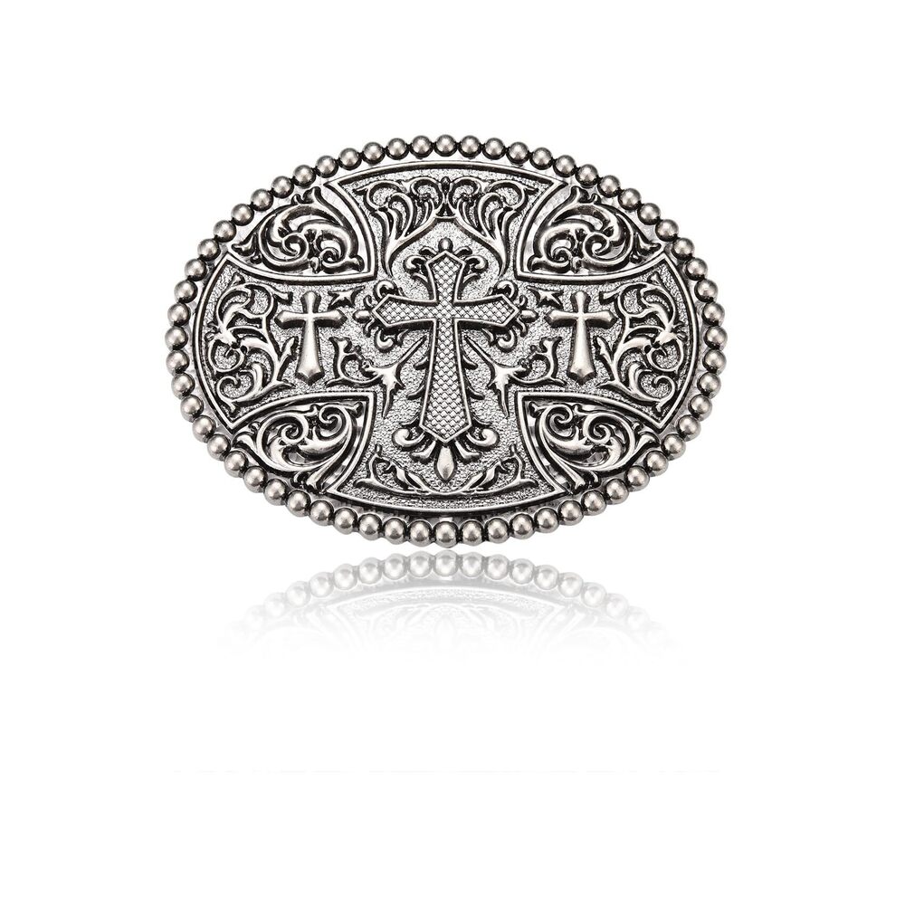 5882 Western Religious Cross Faith Belt Buckle , Cowboy Vintage Rodeo